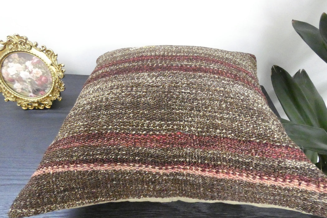 Handmade Turkish Kilim Cushion Cover 40 x 40cm with Insert | Original Anatolian Kilim | Organic Cotton Backing | TK26-C941- Rugs Direct 