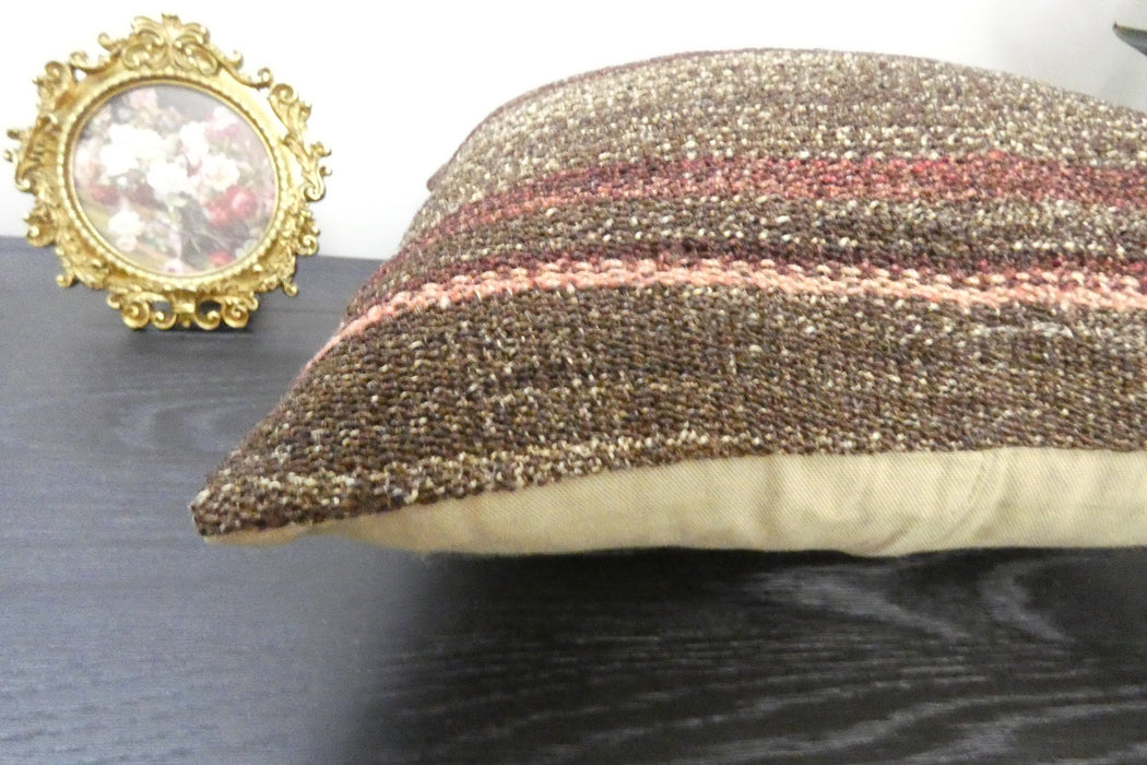 Handmade Turkish Kilim Cushion Cover 40 x 40cm with Insert | Original Anatolian Kilim | Organic Cotton Backing | TK26-C941- Rugs Direct 