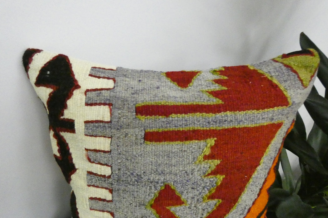 Handmade Turkish Kilim Cushion Cover 40 x 40cm with Insert | Original Anatolian Kilim | Organic Cotton Backing | TK26-C903- Rugs Direct 