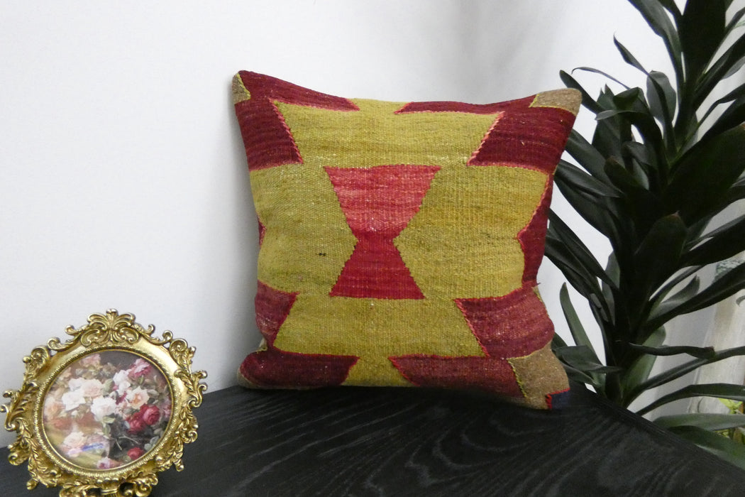 Handmade Turkish Kilim Cushion Cover 40 x 40cm with Insert | Original Anatolian Kilim | Organic Cotton Backing | TK26-C904- Rugs Direct 