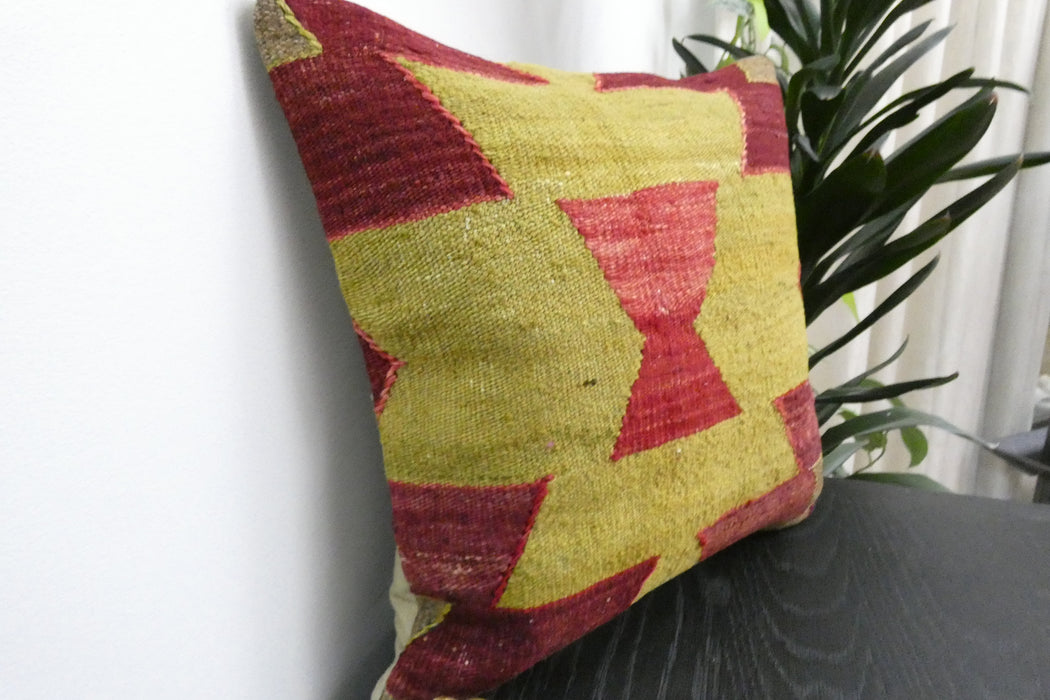 Handmade Turkish Kilim Cushion Cover 40 x 40cm with Insert | Original Anatolian Kilim | Organic Cotton Backing | TK26-C904- Rugs Direct 