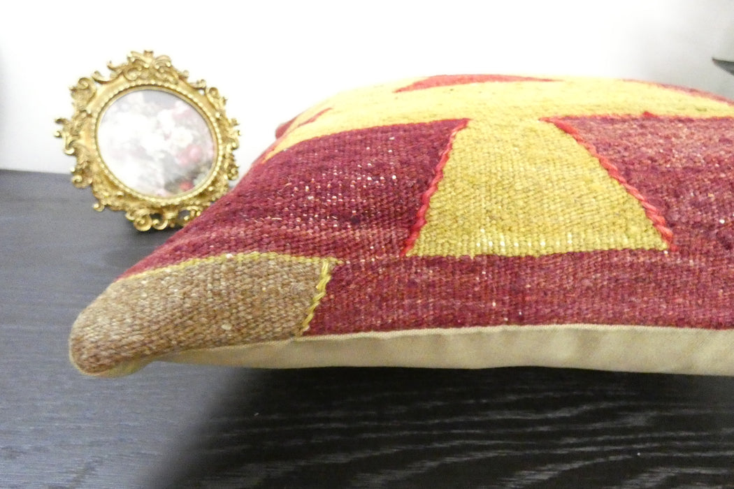 Handmade Turkish Kilim Cushion Cover 40 x 40cm with Insert | Original Anatolian Kilim | Organic Cotton Backing | TK26-C904- Rugs Direct 