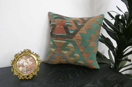 Handmade Turkish Kilim Cushion Cover 40 x 40cm with Insert | Original Anatolian Kilim | Organic Cotton Backing | TK26-C908- Rugs Direct 