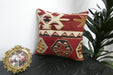 Handmade Turkish Kilim Cushion Cover 40 x 40cm with Insert | Original Anatolian Kilim | Organic Cotton Backing | TK26-C909- Rugs Direct