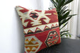 Handmade Turkish Kilim Cushion Cover 40 x 40cm with Insert | Original Anatolian Kilim | Organic Cotton Backing | TK26-C909- Rugs Direct