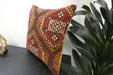 Handmade Turkish Kilim Cushion Cover 40 x 40cm with Insert | Original Anatolian Kilim | Organic Cotton Backing | TK26-C901- Rugs Direct 
