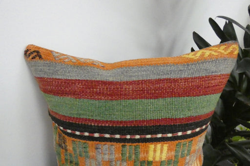 Handmade Turkish Kilim Cushion Cover 40 x 40cm with Insert | Original Anatolian Kilim | Organic Cotton Backing | TK26-C925- Rugs Direct 