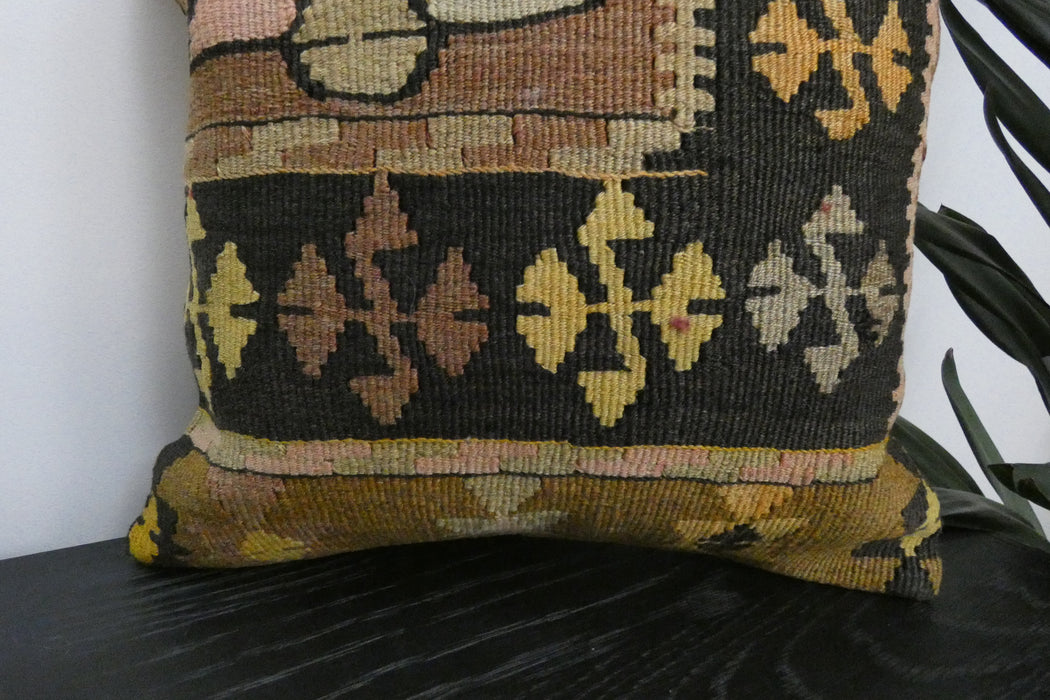 Handmade Turkish Kilim Cushion Cover 40 x 40cm with Insert | Original Anatolian Kilim | Organic Cotton Backing | TK26-C905- Rugs Direct 