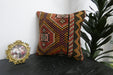 Handmade Turkish Kilim Cushion Cover 40 x 40cm with Insert | Original Anatolian Kilim | Organic Cotton Backing | TK26-C924- Rugs Direct