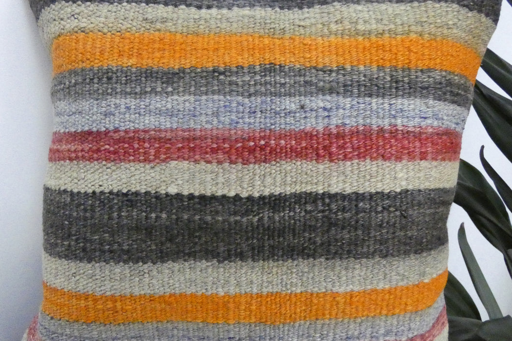 Handmade Turkish Kilim Cushion Cover 40 x 40cm with Insert | Original Anatolian Kilim | Organic Cotton Backing | TK26-C926- Rugs Direct 