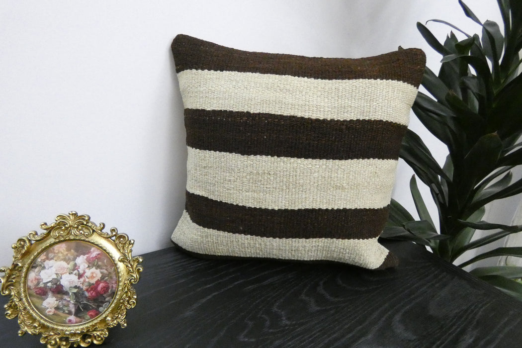 Handmade Turkish Kilim Cushion Cover 40 x 40cm with Insert | Original Anatolian Kilim | Organic Cotton Backing | TK26-C9140- Rugs Direct 