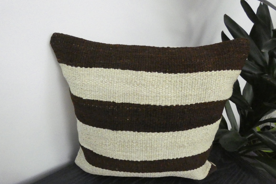 Handmade Turkish Kilim Cushion Cover 40 x 40cm with Insert | Original Anatolian Kilim | Organic Cotton Backing | TK26-C9140- Rugs Direct 