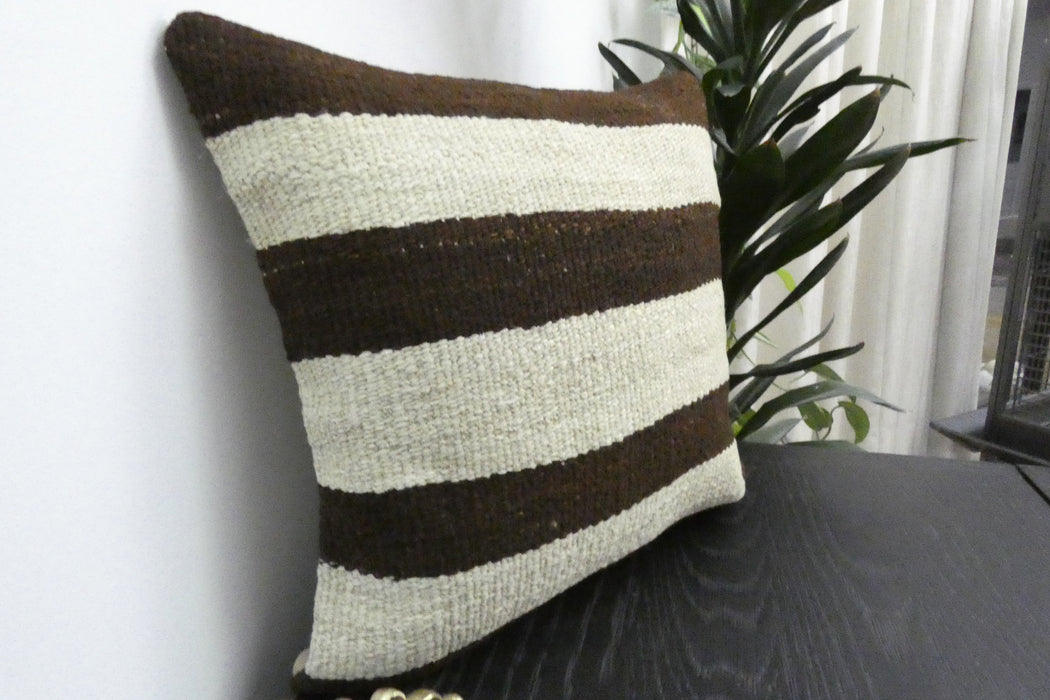 Handmade Turkish Kilim Cushion Cover 40 x 40cm with Insert | Original Anatolian Kilim | Organic Cotton Backing | TK26-C9140- Rugs Direct 