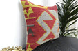 Handmade Turkish Kilim Cushion Cover 40 x 40cm with Insert | Original Anatolian Kilim | Organic Cotton Backing | TK26-C915- Rugs Direct 