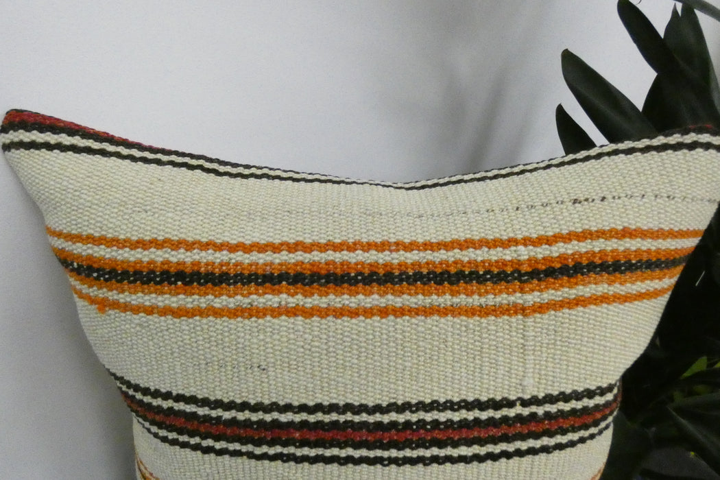 Handmade Turkish Kilim Cushion Cover 40 x 40cm with Insert | Original Anatolian Kilim | Organic Cotton Backing | TK26-C917- Rugs Direct 