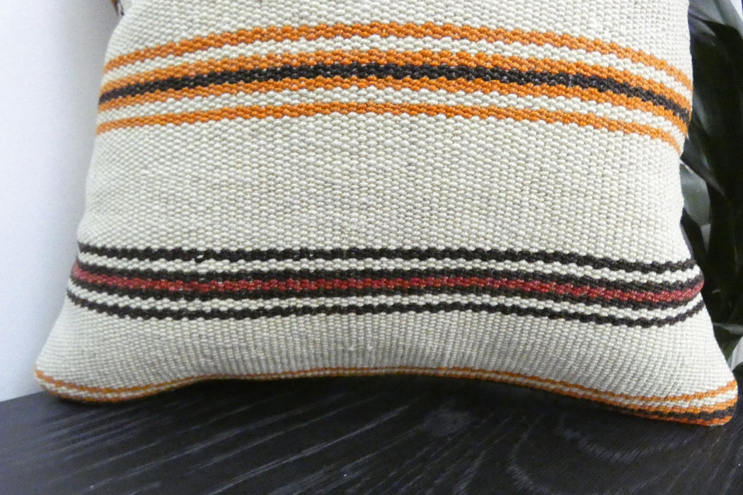 Handmade Turkish Kilim Cushion Cover 40 x 40cm with Insert | Original Anatolian Kilim | Organic Cotton Backing | TK26-C917- Rugs Direct 