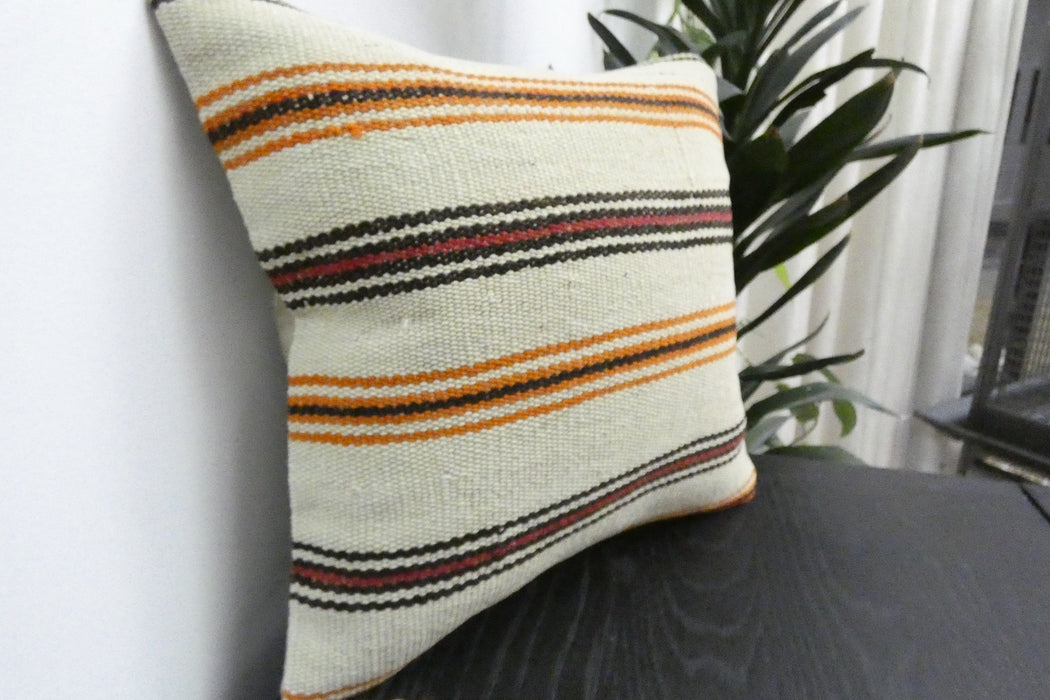 Handmade Turkish Kilim Cushion Cover 40 x 40cm with Insert | Original Anatolian Kilim | Organic Cotton Backing | TK26-C917- Rugs Direct 