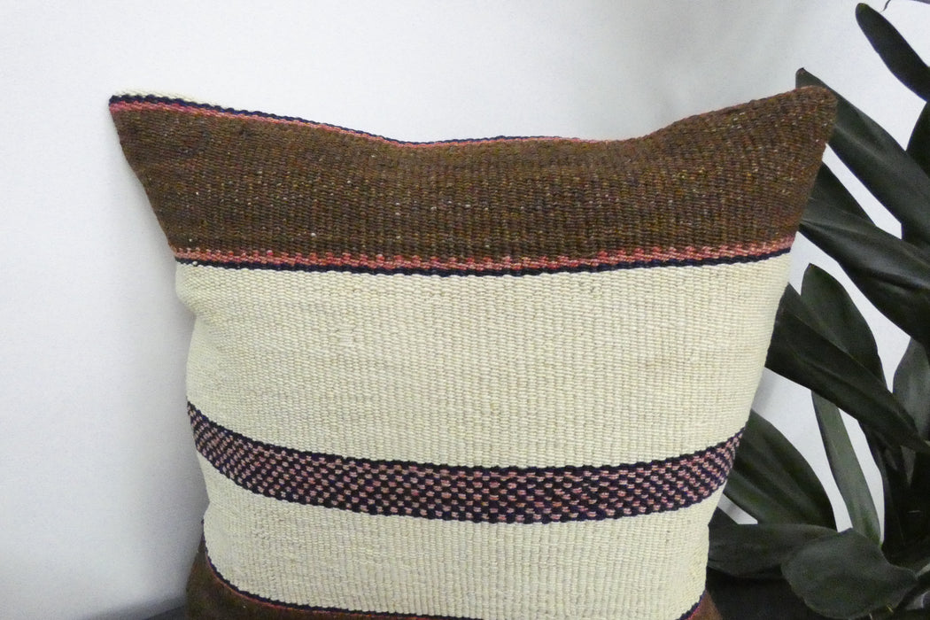 Handmade Turkish Kilim Cushion Cover 40 x 40cm with Insert | Original Anatolian Kilim | Organic Cotton Backing | TK26-C914- Rugs Direct 