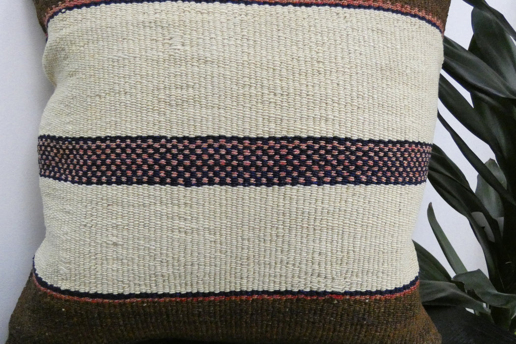 Handmade Turkish Kilim Cushion Cover 40 x 40cm with Insert | Original Anatolian Kilim | Organic Cotton Backing | TK26-C914- Rugs Direct 