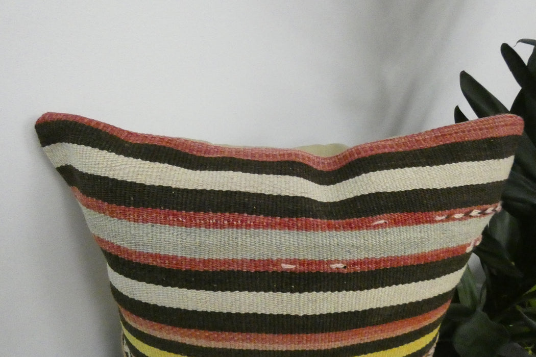 Handmade Turkish Kilim Cushion Cover 40 x 40cm with Insert | Original Anatolian Kilim | Organic Cotton Backing | TK26-C916- Rugs Direct 