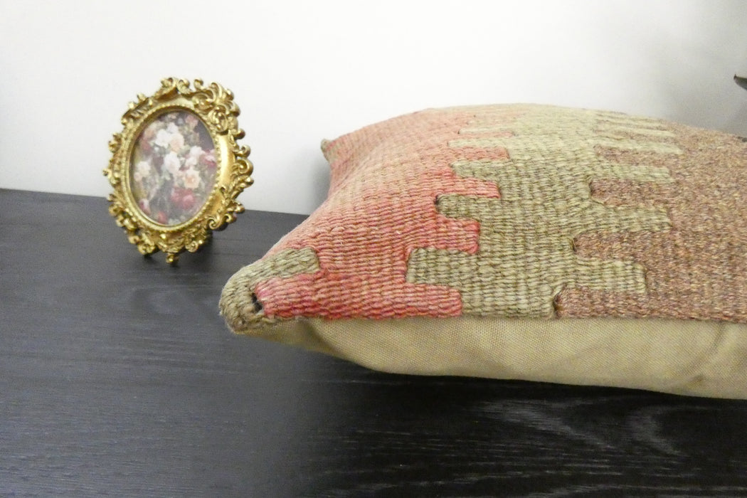 
Handmade Turkish Kilim Cushion Cover 40 x 40cm with Insert | Original Anatolian Kilim | Organic Cotton Backing | TK26-C912- Rugs Direct 