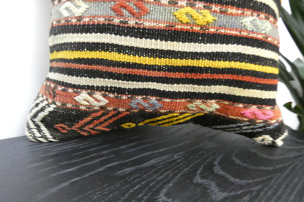Handmade Turkish Kilim Cushion Cover 40 x 40cm with Insert | Original Anatolian Kilim | Organic Cotton Backing | TK26-C900- Rugs Direct 