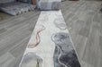 Retro Distressed Abstract Stone Shapes Aroha Runner 80cm Wide x Cut to Order- Rugs Direct 