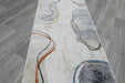 Retro Distressed Abstract Stone Shapes Aroha Runner 80cm Wide x Cut to Order- Rugs Direct 