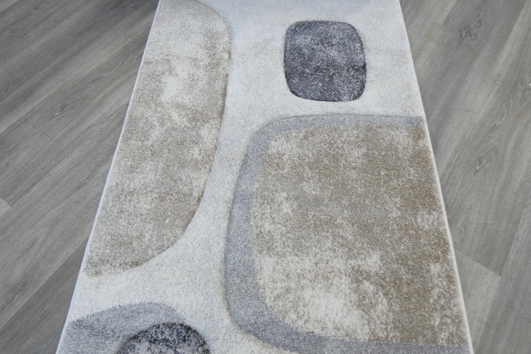 Contemporary Abstract Organic Pebble Aroha Runner 80cm Wide x Cut to Order- Rugs Direct 