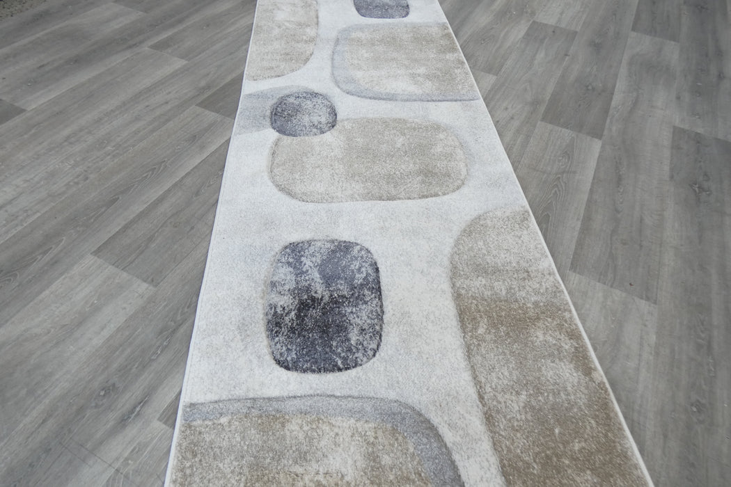 Contemporary Abstract Organic Pebble Aroha Runner 80cm Wide x Cut to Order- Rugs Direct 