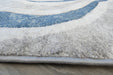 Abstract Metro Graphic Wave Blue & Grey Aroha Runner 80cm Wide x Cut to Order- Rugs Direct 