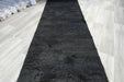 Plush Luxury Solid Black Dream Shaggy Runner 100cm Wide x Cut to Order- Rugs Direct 