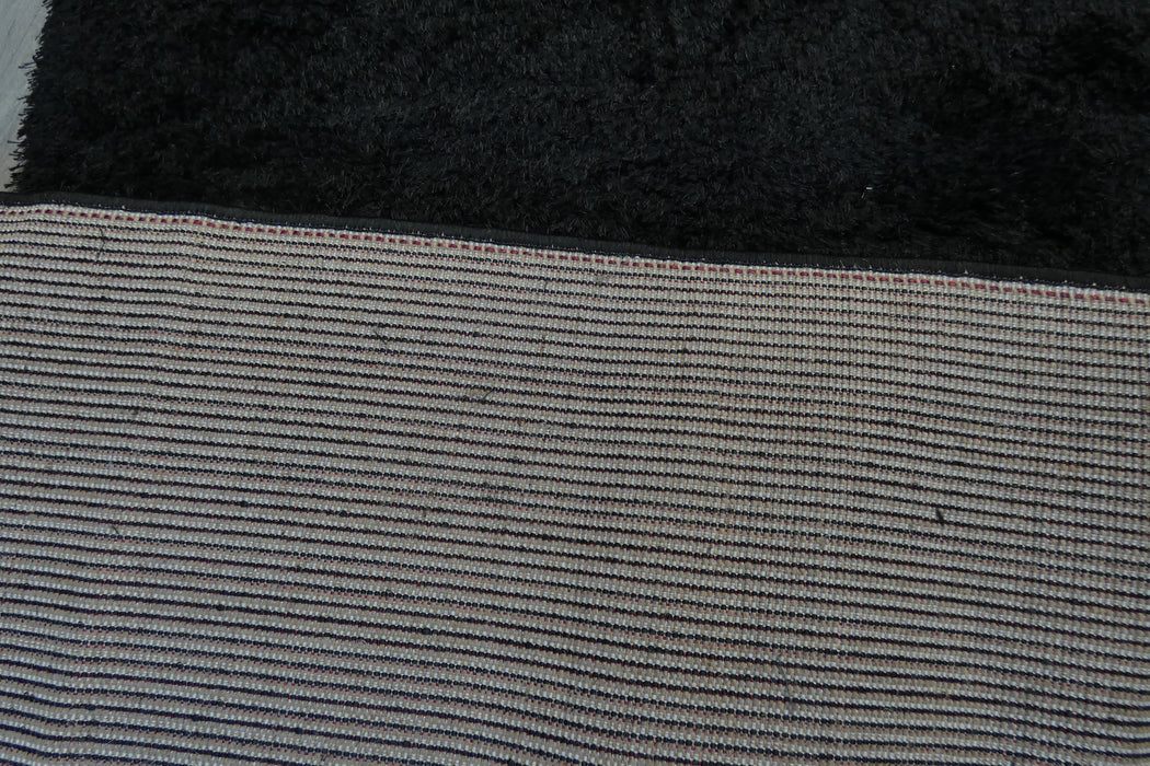 Plush Luxury Solid Black Dream Shaggy Runner 100cm Wide x Cut to Order- Rugs Direct 