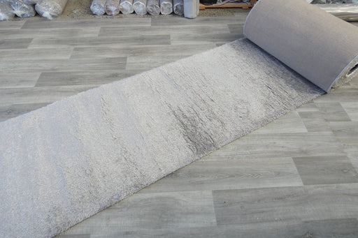 Plush Luxury Solid Grey Dream Shaggy Runner 100cm Wide x Cut to Order- Rugs Direct 