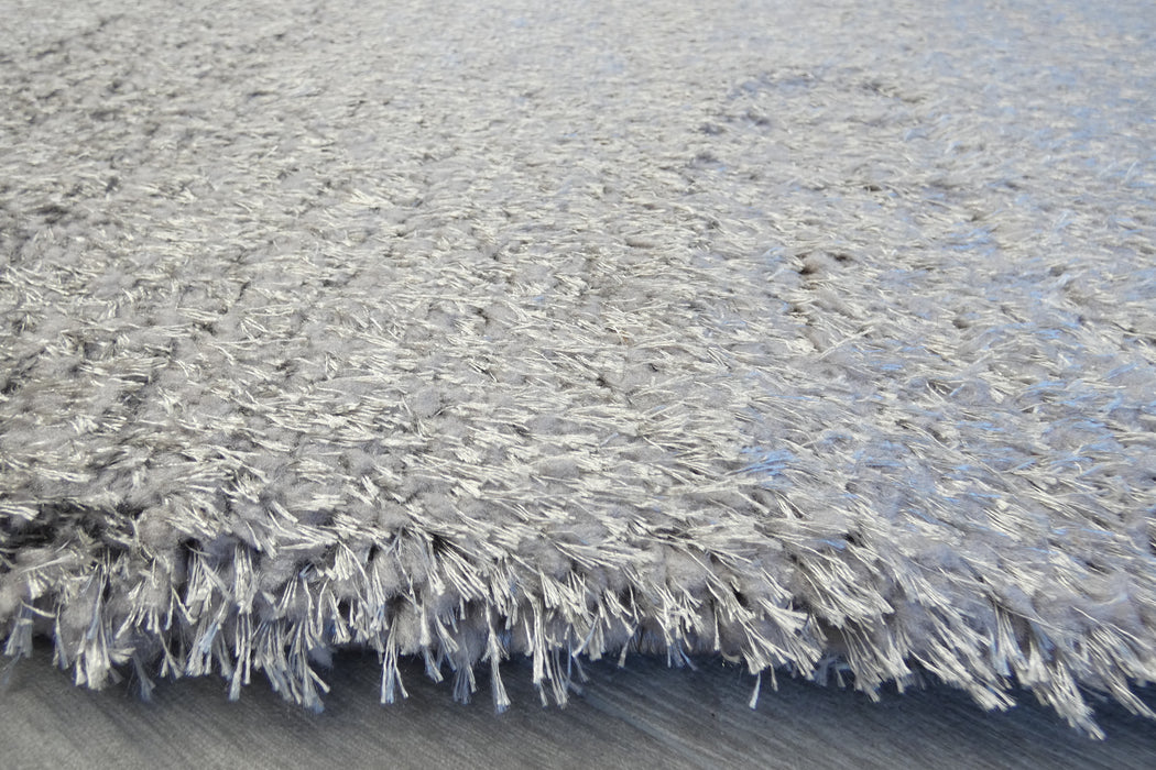 Plush Luxury Solid Grey Dream Shaggy Runner 100cm Wide x Cut to Order- Rugs Direct 