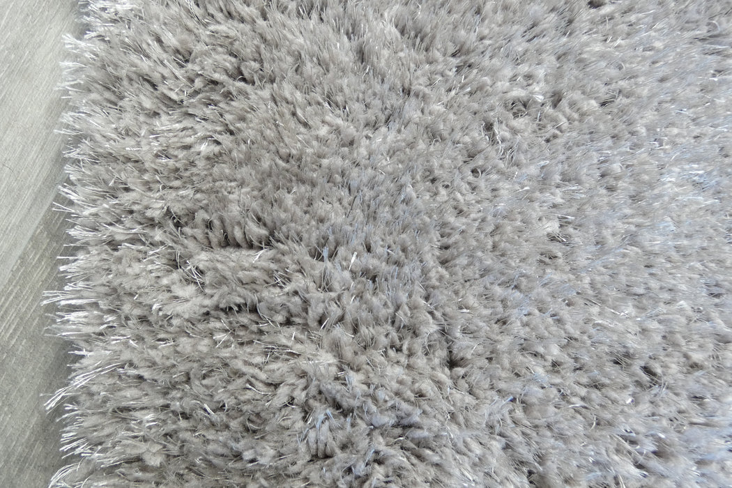 Plush Luxury Solid Grey Dream Shaggy Runner 100cm Wide x Cut to Order- Rugs Direct 