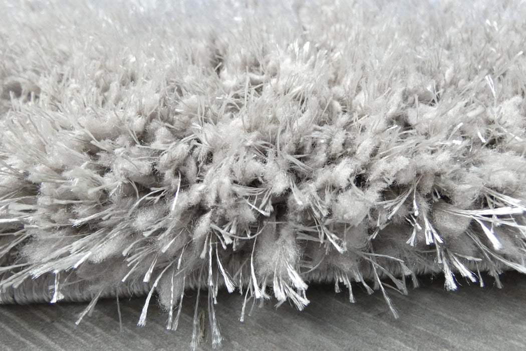 Plush Luxury Solid Grey Dream Shaggy Runner 100cm Wide x Cut to Order- Rugs Direct 