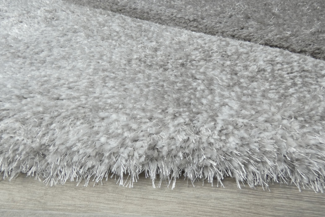 Abstract Wave Monochrome Shaggy California Rug- Rugs Direct 