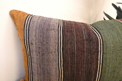 Handmade Anatolian Kilim Cushion Cover with Insert 40 x 60cm | Vintage Turkish Wool Lumbar Pillow | Organic Cotton Back | TK26-C803- Rugs Direct
