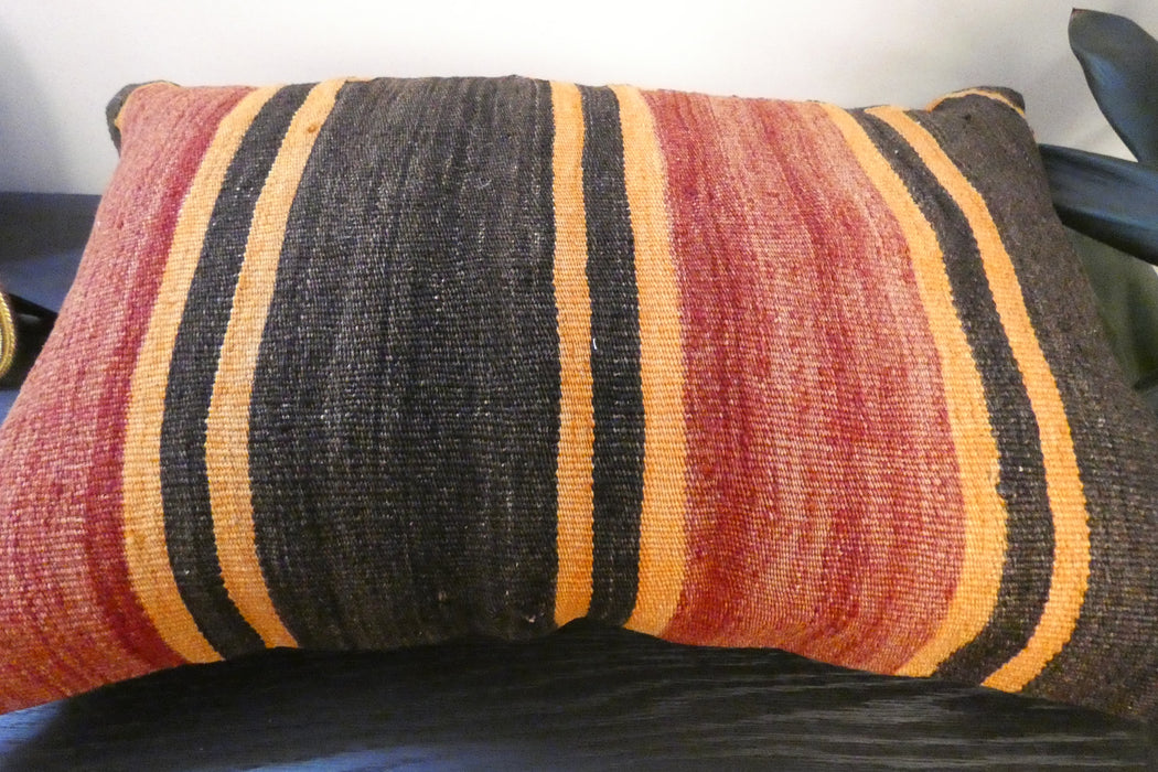 Handmade Anatolian Kilim Cushion Cover with Insert 40 x 60cm | Vintage Turkish Wool Lumbar Pillow | Organic Cotton Back | TK26-C699- Rugs Direct 