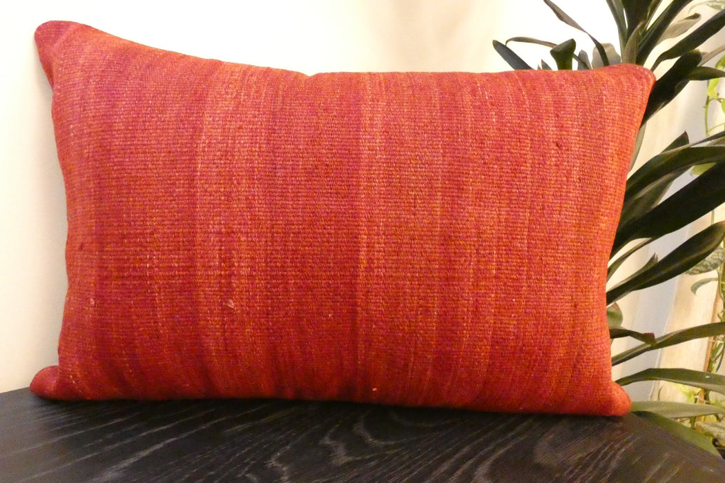 Handmade Anatolian Kilim Cushion Cover with Insert 40 x 60cm | Vintage Turkish Wool Lumbar Pillow | Organic Cotton Back | TK26-C660- Rugs Direct 