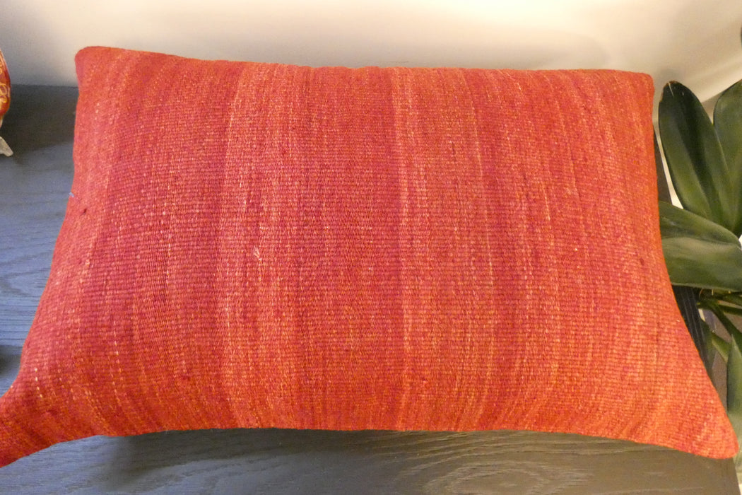 Handmade Anatolian Kilim Cushion Cover with Insert 40 x 60cm | Vintage Turkish Wool Lumbar Pillow | Organic Cotton Back | TK26-C660- Rugs Direct 
