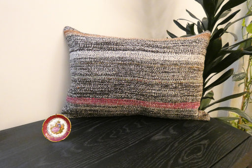 Handmade Anatolian Kilim Cushion Cover with Insert 40 x 60cm | Vintage Turkish Wool Lumbar Pillow | Organic Cotton Back | TK26-C698- Rugs Direct 