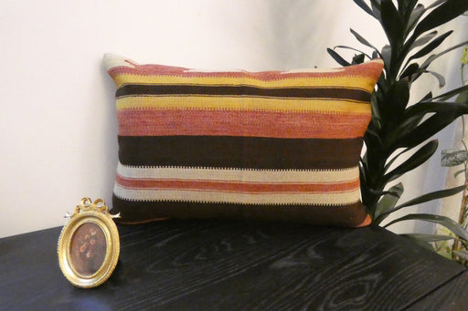 Handmade Anatolian Kilim Cushion Cover with Insert 40 x 60cm | Vintage Turkish Wool Lumbar Pillow | Organic Cotton Back | TK26-C611- Rugs Direct 