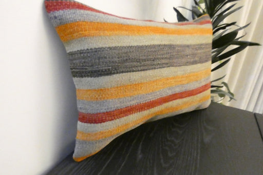 Handmade Anatolian Kilim Cushion Cover with Insert 40 x 60cm | Vintage Turkish Wool Lumbar Pillow | Organic Cotton Back | TK26-C615- Rugs Direct 