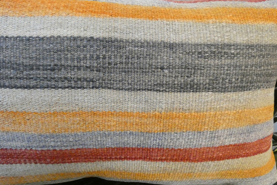 Handmade Anatolian Kilim Cushion Cover with Insert 40 x 60cm | Vintage Turkish Wool Lumbar Pillow | Organic Cotton Back | TK26-C615- Rugs Direct 