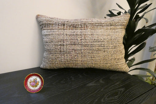 Handmade Anatolian Kilim Cushion Cover with Insert 40 x 60cm | Vintage Turkish Wool Lumbar Pillow | Organic Cotton Back | TK26-C610- Rugs Direct 