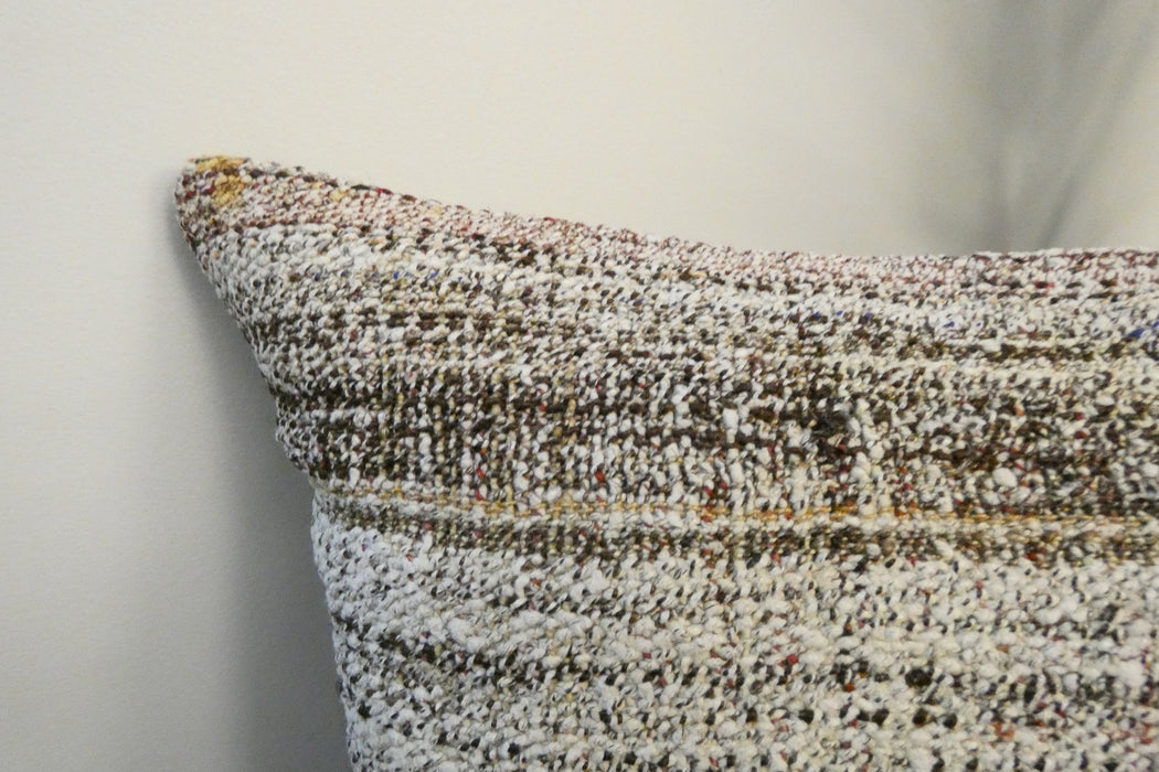 Handmade Anatolian Kilim Cushion Cover with Insert 40 x 60cm | Vintage Turkish Wool Lumbar Pillow | Organic Cotton Back | TK26-C610- Rugs Direct 