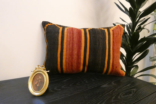 Handmade Anatolian Kilim Cushion Cover with Insert 40 x 60cm | Vintage Turkish Wool Lumbar Pillow | Organic Cotton Back | TK26-C605- Rugs Direct 