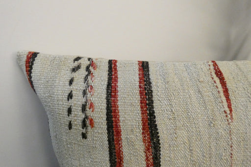 Handmade Anatolian Kilim Cushion Cover with Insert 40 x 60cm | Vintage Turkish Wool Lumbar Pillow | Organic Cotton Back | TK26-C603- Rugs Direct 